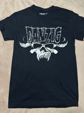 Danzig Classic Skull Logo Graphic T-Shirt Black Size Small